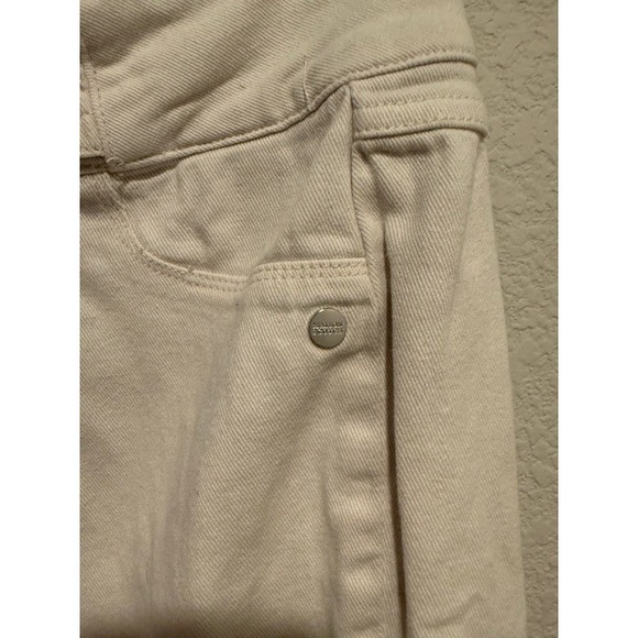Scotch Soda Slim Jeans Cream Beige wide waist tie belt Sz 24 High Rise 2146 - Picture 4 of 10